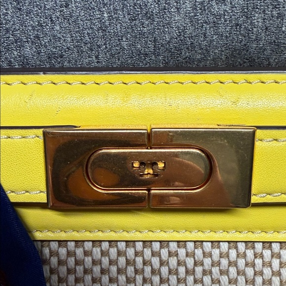 Tory Burch Lee Radziwill Petite Top Handle Canvas/Leather Tote - Picture 16 of 17